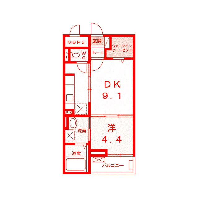 藤沢市円行１丁目の賃貸マンションの間取り