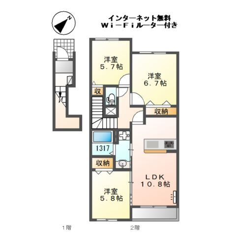 【間取り】 | ボンメゾン１２