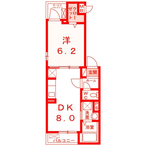 茅ヶ崎市出口町のアパートの間取り