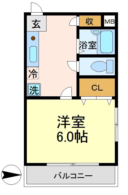 世田谷区経堂４丁目の賃貸マンションの間取り