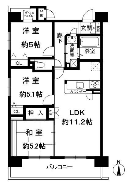 ビューネなんばの間取り