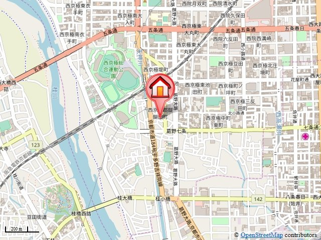 トサキパークコート西京極の地図