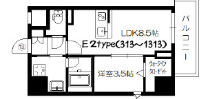 サザンクレストなんば南の間取り