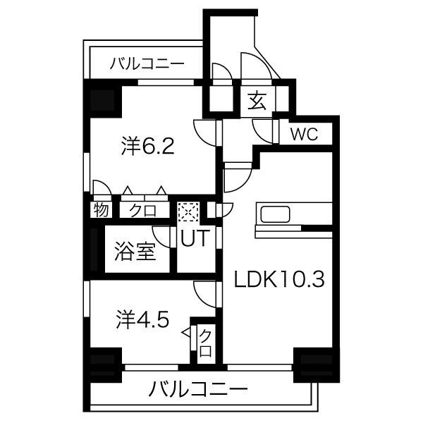 プレサンスタワー難波WESTの間取り