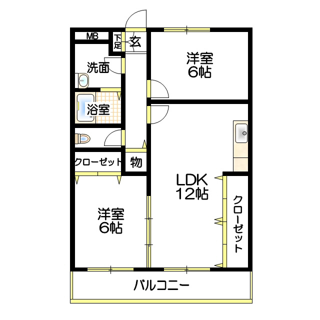 ウエストヴィラ西本の間取り
