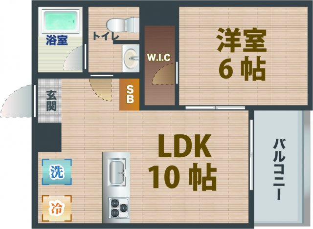 【間取り】 | シメントピア | 1LDKのお部屋です。