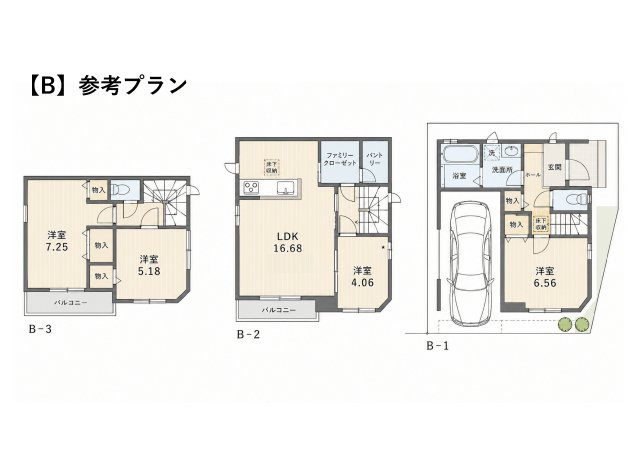 江戸川区松本2丁目 建築条件無し売地の参考プラン|画像は参考間取りです！今なら自由設計でこだわりのお住まいを建てられます！