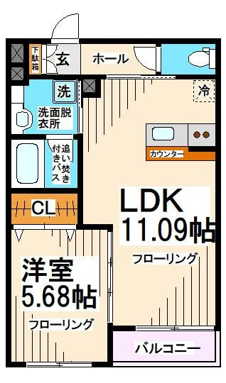 世田谷区経堂１丁目の賃貸マンションの間取り