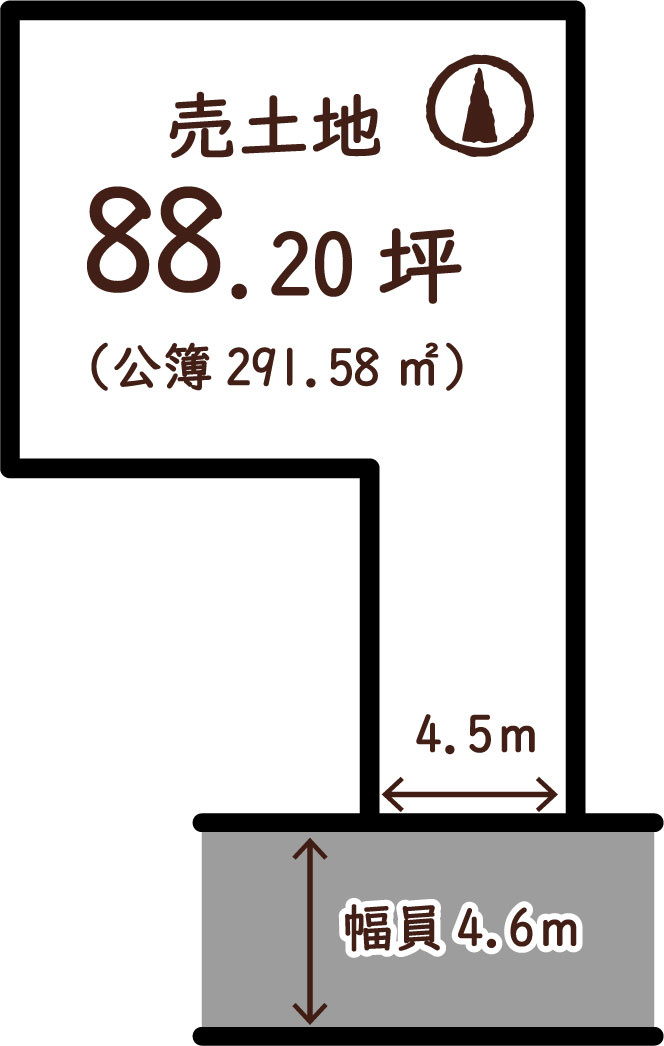 樫原角田町　建築条件無土地の土地図