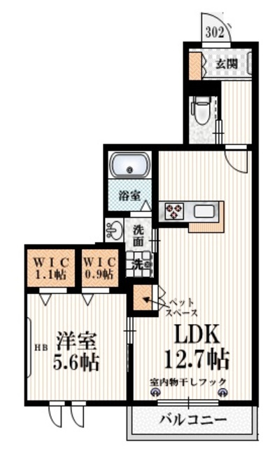 ＭａｉｓｏｎＡの間取り|★最上階／ＷＩＣが２箇所でお部屋を広く使えます★