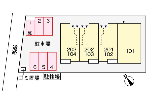 ハイネストキタⅡの区画図