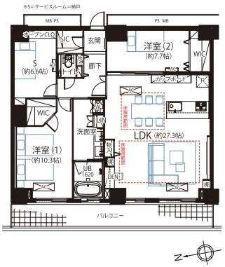 WコンフォートタワーズWESTの間取り