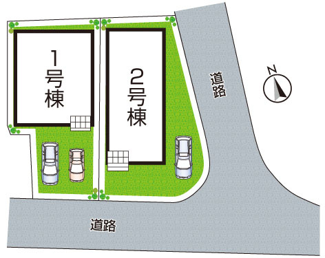 26(土)27(日)現地説明会！◆藤井寺市陵南町　第1期　新築一戸建ての区画図|全2区画