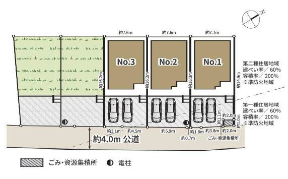 【区画図】 | 区画図は、土地の形状、境界、道路との関係を詳細に示す図面土地の正確な位置、面積、形状を把握し購入や建築計画の判断に不可欠です。区画整理や開発状況も示され、将来的な土地利用のイメージを掴む上でも重要。
