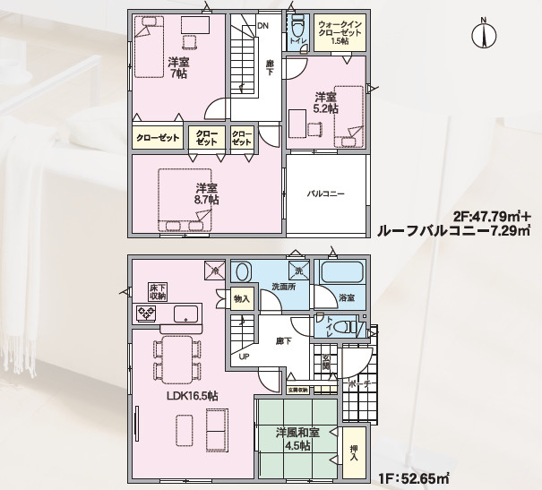 石渡　新築建売1号棟の間取り