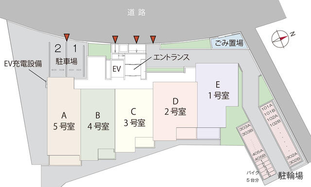 川崎市高津区下作延５丁目の賃貸マンションの区画図|配置図
