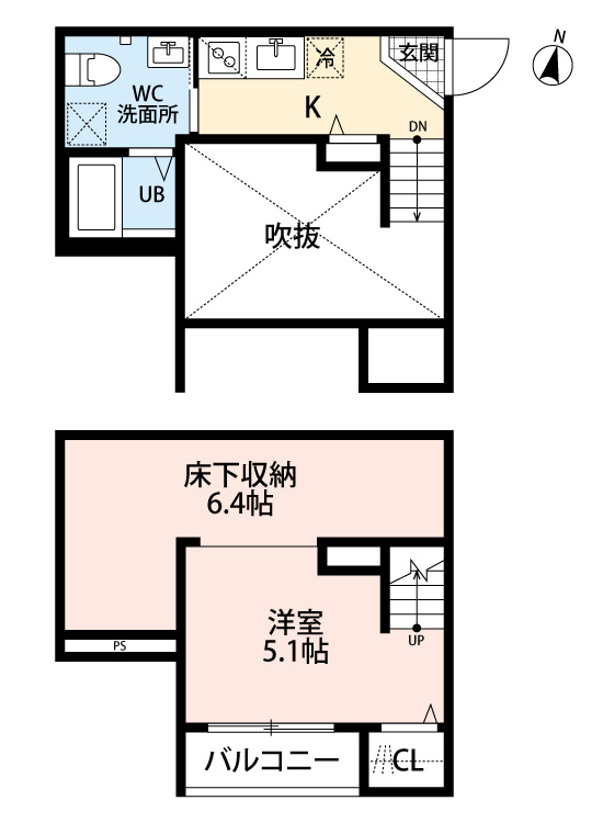熊本市中央区琴平１丁目のアパートの間取り