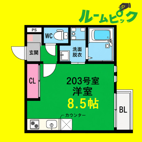 GRANDTIC大曽根　名古屋市賃貸　仲介手数料無料の間取り