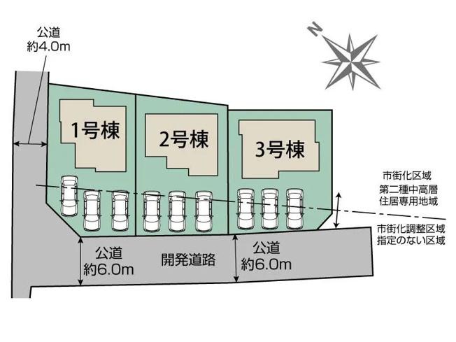 【区画図】 | ブルーミングガーデン甲斐市万才　1号棟 | 区画図