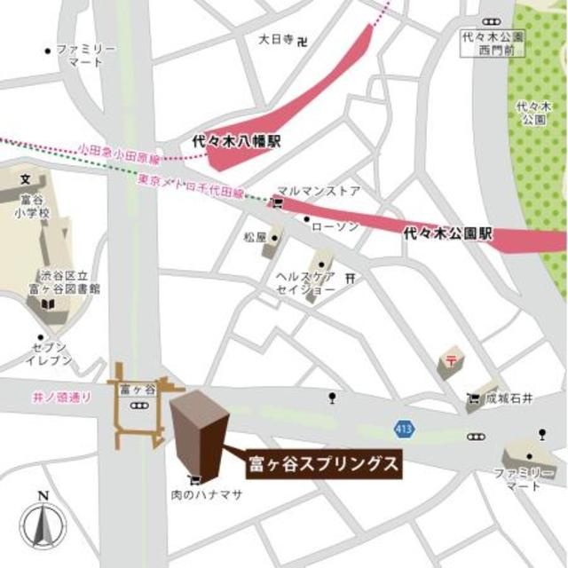 富ヶ谷スプリングスの地図