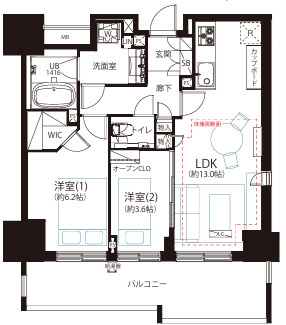 ブランズ代々木の間取り
