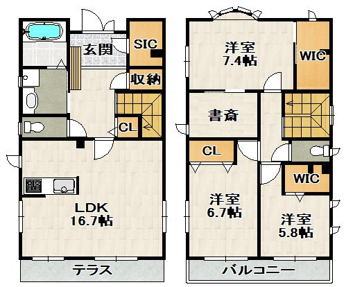宝塚※野上3丁目戸建貸家の間取り