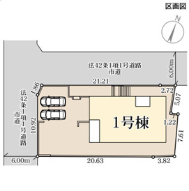 リーブルガーデン北九州市若松区新大谷町の区画図