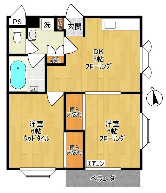 川崎市多摩区登戸の賃貸マンションの間取り