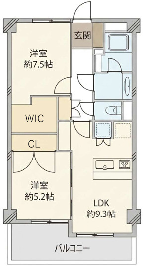 ハイツ福久良の間取り