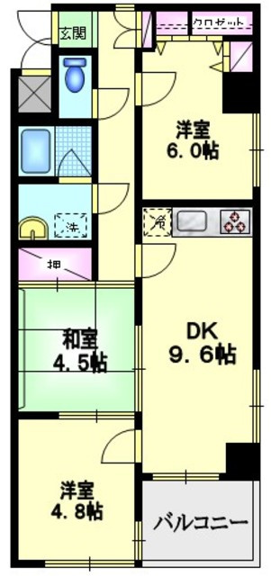 サンコートマンションの間取り