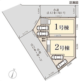 リーブルガーデン福岡市東区舞松原2丁目3期の区画図