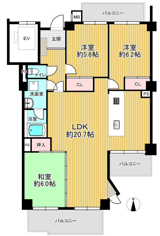 三旺マンション藤森の間取り
