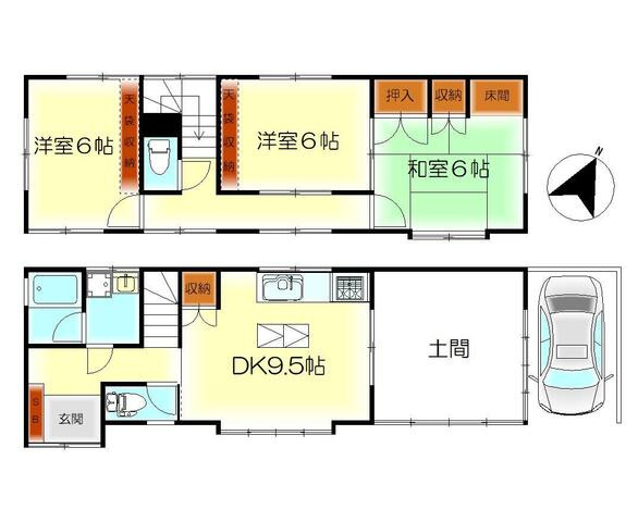 安芸郡坂町坂西１丁目の一戸建ての間取り