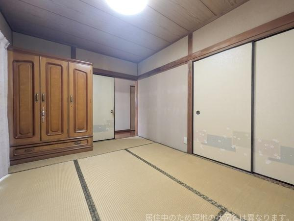 高城台4丁目　中古の和室|落ち着いた雰囲気の和室です。大きめの収納も備え付けられていて便利です。畳の状態も良好でゆったりと過ごせる空間です。ふすまや天井の木目も趣があります。快適にご利用いただけます。