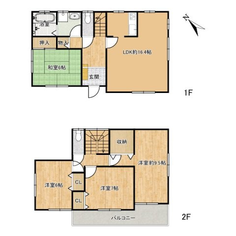 中古戸建　高崎市中里見町の間取り|オール電化・リビング床暖房付です。2011年築、内装きれいです