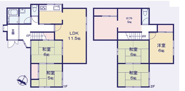 【間取り】 | 熊谷市上須戸　中古住宅  