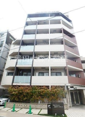 スカイコート品川パークサイドの外観|2013年10月築　RC鉄筋コンクリート造地上9階建て総戸数61戸　
東京都品川区南大井2丁目　JR京浜東北線大森駅徒歩13分、京浜急行本線大森海岸駅徒歩6分