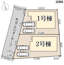 リーブルガーデン斑鳩町龍田西5期の区画図