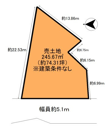 【土地図】 | 大江２丁目　売土地（建築条件無）