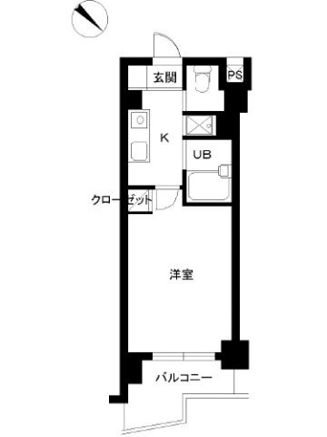 スカイコート文京白山の間取り|1Ｋ