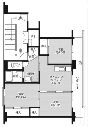 【間取り】 | ビレッジハウス秋喜2号棟