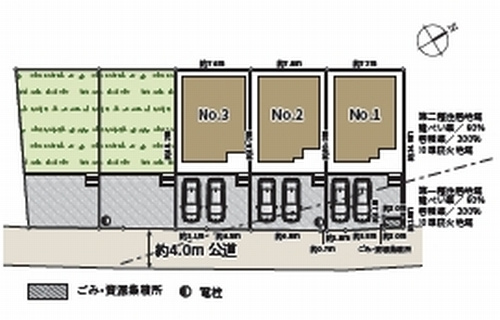 【区画図】 | 【仲介手数料０円】厚木市恩名1丁目　新築一戸建て　全5棟 | 厚木市恩名1丁目　新築一戸建て　全5棟