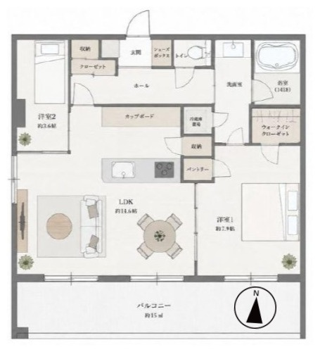 メインステージ錦糸町IXの間取り|最上階（12階部分）南西角部屋住戸につきまして日当たり・通風・眺望良好。新規リフォームマンション。