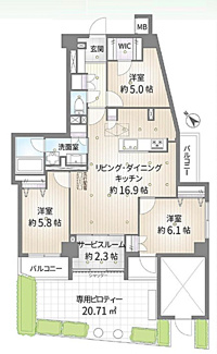 【間取り】 | マイキャッスル東長崎