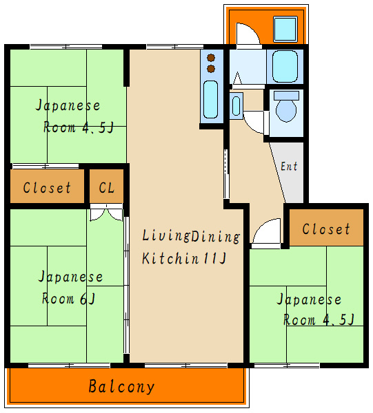 狩口台住宅22号棟の間取り