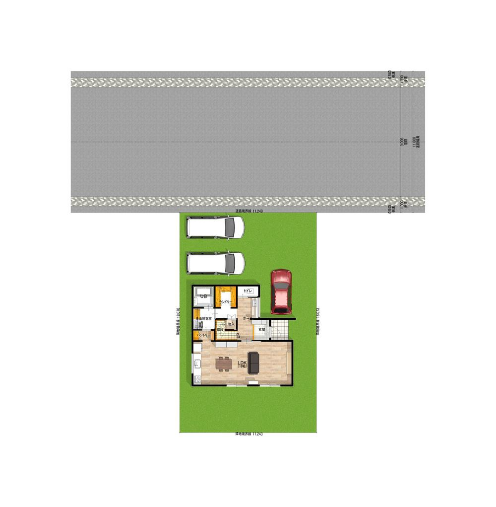 壬生町落合2丁目　新築戸建の区画図