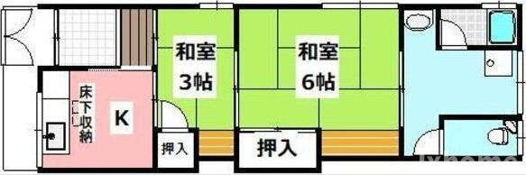 戸伏町平屋2戸1の間取り