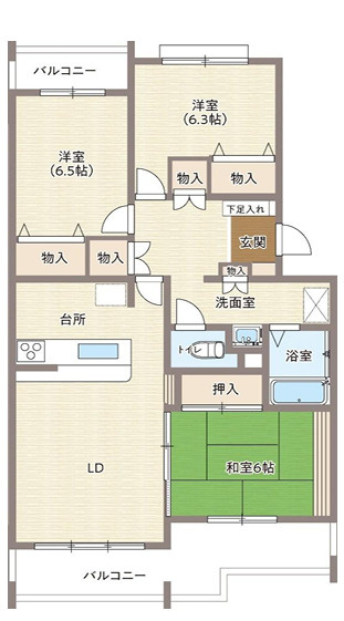 東香里野村マンションの間取り