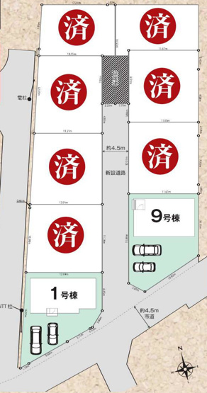 【区画図】 | 区画図は、土地の形状、境界、道路との関係を詳細に示す図面土地の正確な位置、面積、形状を把握し購入や建築計画の判断に不可欠です。区画整理や開発状況も示され、将来的な土地利用のイメージを掴む上でも重要。
