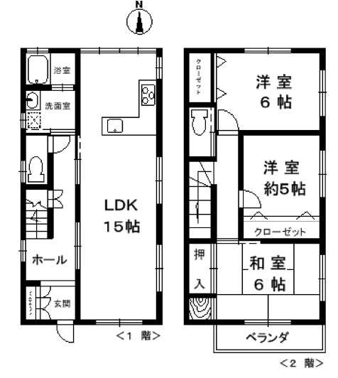 陸ノ町戸建の間取り